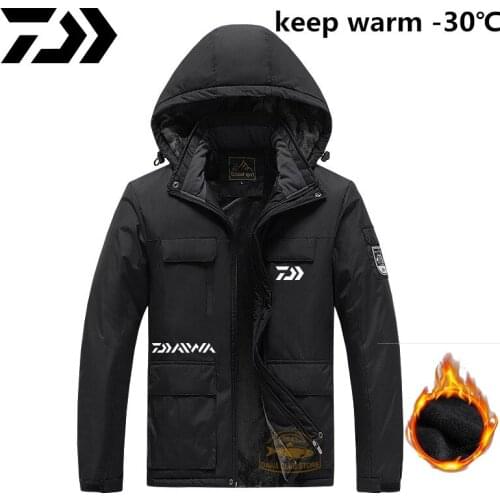 2020 Daiwa DAWA Fishing Clothing Winter Men Autumn Winter Waterproof Warm Fishing Jackets Patchwork Pocket Mountaineering Suits