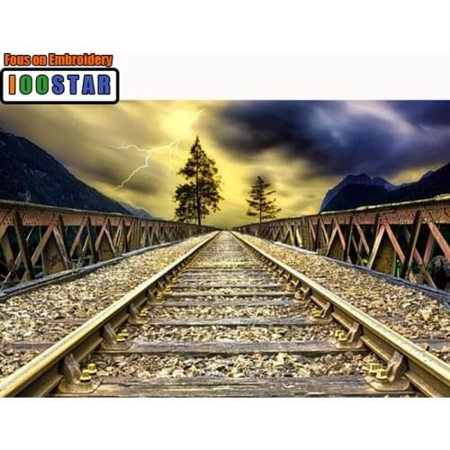 3D Rhinestone Painting Crystal Home Decor DIY Diamond Painting Cross Stitch "Track Light" Pattern Diamond Embroidery Crafts