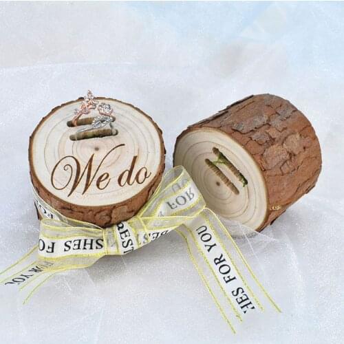 5-7cm DIY Natural Wood Unfinished Blank Vintage Shabby Wedding Ring Box Natural Wood Jewelry Dispaly Rustic Ring Tray