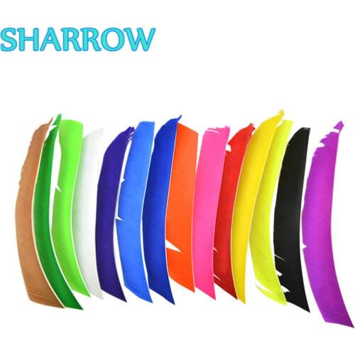 50Pcs Archery Turkey Feather 14 Solid Colour Real Feather Left Wing Arrow Feathers Vanes For Arrow Shooting Archery Accessories