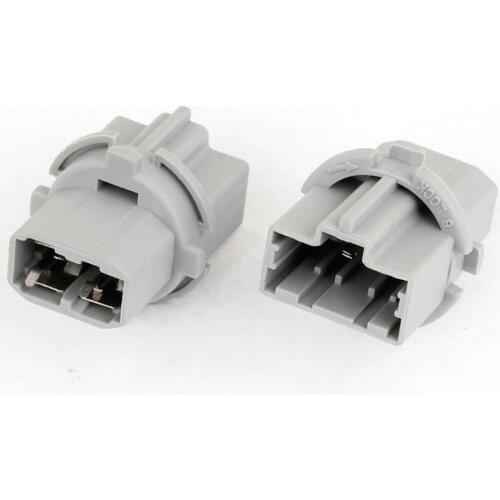 X Autohaux 2pcs Gray Plastic 3 Pin T20 Turn Signal Brake Light Socket for Car