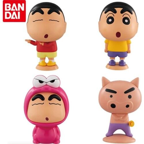 Bandai Genuine Crayon Shin-chan Shellless Modelong Series Gacha Nohara Shinnosuke BURIBURI ZAEMON Anime Action Figures Toys