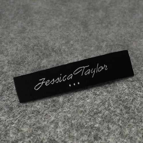 Free shipping custom sewing labels customized clothing label 1000pcs/lot garment tag black polyester