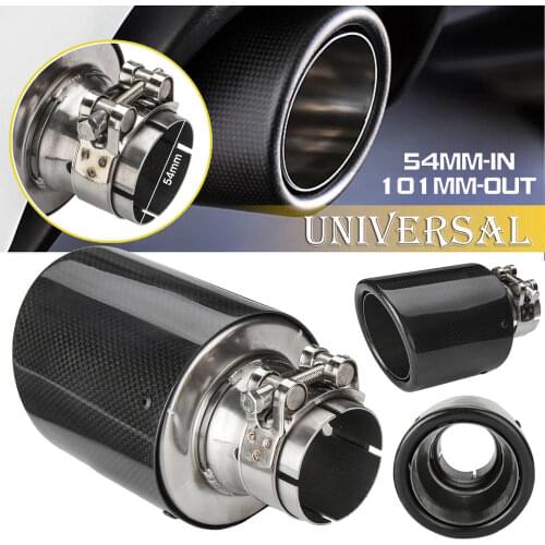 2" 54mm - 101mm Glossy Carbon Fiber Car Exhaust Tip Tail Pipe Muffler Tip Tail End Muffler Pipe