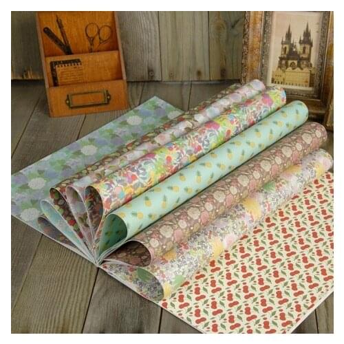 20sheets DIY elegant flower gift wrapping paper book creative papercraft handmade scrapbooking kit set books