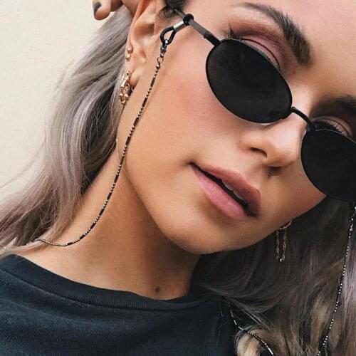 Minimalist Style Balck Bead Chain Eyeglass Chain Lanyard Reading Glasses Chains Women Accessories Sunglasses Hold Straps Cords