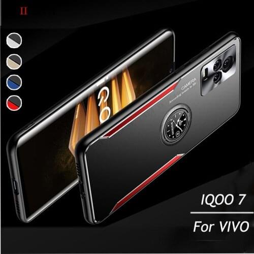 Magnetic Stand Hard Metal Silicone Phone Case For VIVO IQOO 7 5 Pro NEO 5 3 Z1X Z1 Z3 U3 Ultra Thin Matte Shockproof Back Cover
