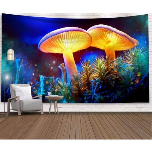 Colorful mushroom large wall tapestry yoga blanket magical mushroom wall hanging hippie boho tapestry for living room