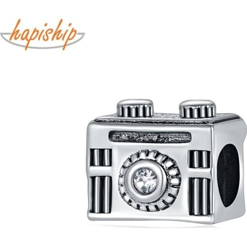 Hapiship 2021 Original Daisy New Fashion Sweet Cartoon Camera CZ Charm Beads Fit Charm Bracelet Female DIY Jewelry Making CZ144