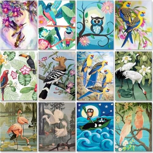 SDOYUNO Oil Painting By Numbers Animals 60x75cm Paint By Numbers On Canvas Watercolor By Numbers Owl Home Decor