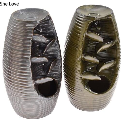 Chzimade Black Color Mountain Stream River Ceramic Incense Holder 20x8.5cm Chinese Incense Burner Home Decorations