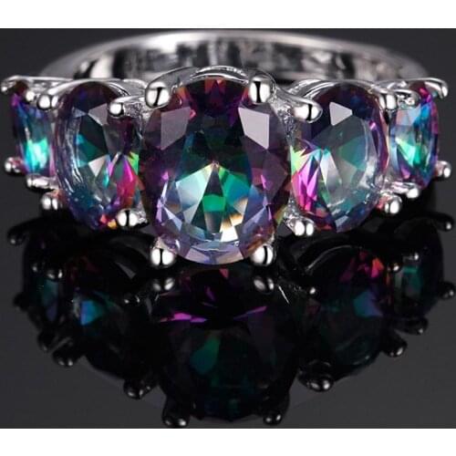 Color Cubic Zirconia Ladies Ring Beautiful Delicate Fashion Misunderstanding Party Accessories Gifts Can Be Customized