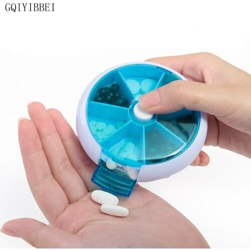 GQIYIBBEI Rotatable 7day Environmental Portable Drug For Travel Storage Medicines Box Organizer Week Pill Case Press To Open