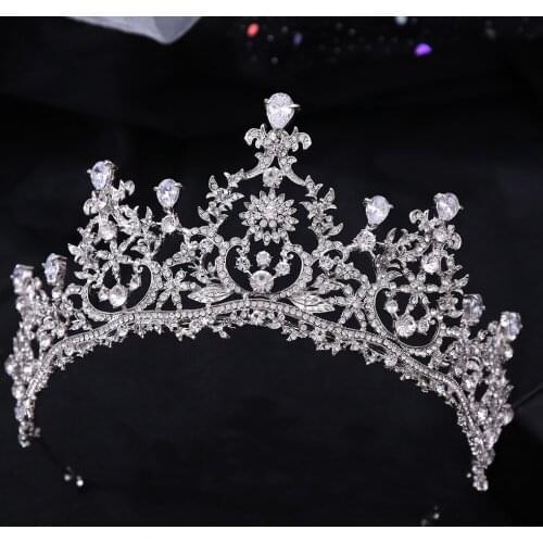 New bride AAA zircon crown wedding hair accessories birthday wedding headdress crowns and tiaras