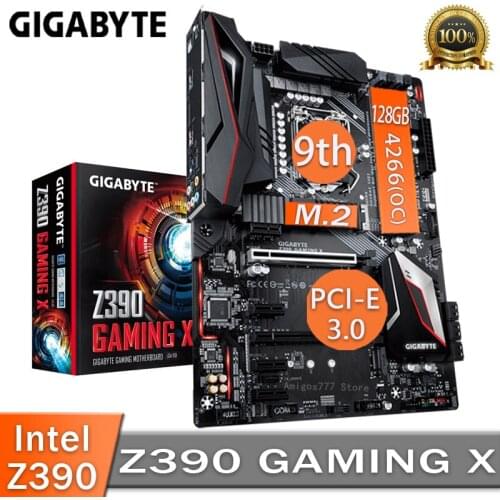 LGA 1151 Gigabyte Z390 GAMING X Motherboard Support 8th/9th-Gen Core i9 i7 i5 Cpu PCI-E 3.0 M.2 SSD Gaming ATX Z390 Placa-Mãe