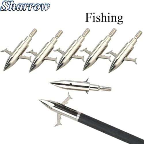 Hunting Arrowhead Bow Fishing Points Broadheads Arrow Tips Stainless Steel Movable Blade Compound Bow Crossbow Hunting Shooting
