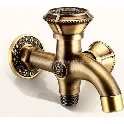 Wall Mounted Half Inch Thread Chrome and Bronze Colors Dual Handle and Two Wayout of Bib Cock L17083