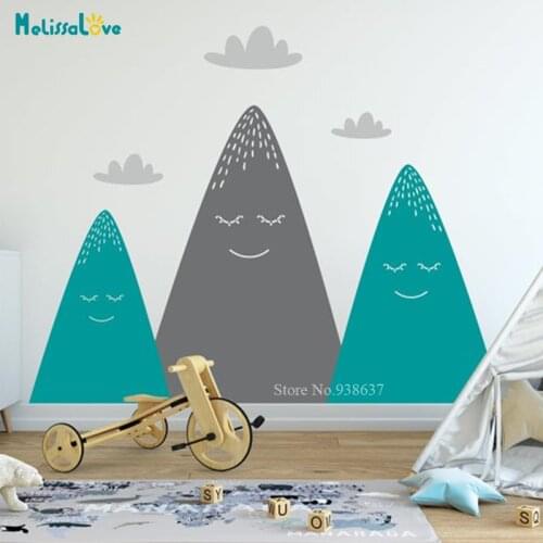 Woodland Mountain Multicolor Nursery Decals Baby room decal Cute Baby Decor Kid Room Wallpaper BA763