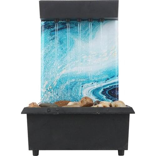 Desktop Fountain Flowing Water Ornaments Home Tabletop Decoration Plastic Landscape Ornament With Light Home Decoration