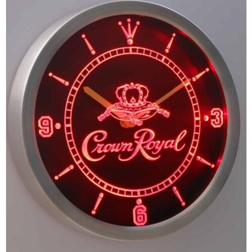 Nc0104 Crown Royal Whiskey Neon Light Signs LED Wall Clock