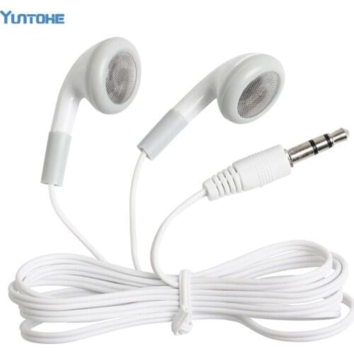 Wholesale White Wired 3.5mm Disposable Earphones for School for Gift for Museum for Concert 1000pcs/lot