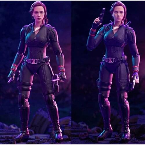 Original Marvel Avengers Black Widow Articulated 1/7 Action Figures Toys with LED Base