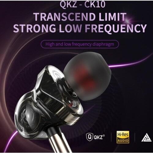 Original QKZ CK10 In Ear Earphone With Mic 6 Dynamic Driver Unit Headsets Stereo Sports HIFI Subwoofer Earphones Monitor Earbuds