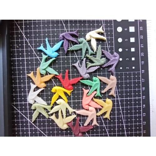 1pcs/lot resin flat back colorful peace dove cartoon 23mm fairy garden gnome moss terrarium decor crafts bonsai home DIY