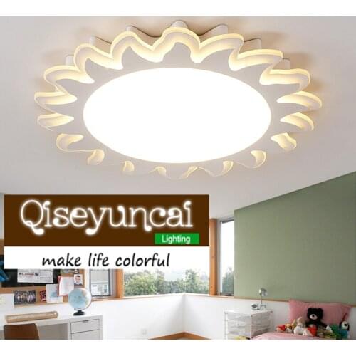2018 Ultra thin warm childrens room sun flower shaped ceiling lamp creative girl boy led eye care acrylic bedroom ceiling lamp