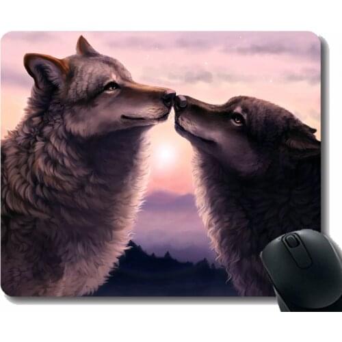 Rectangle Mouse Pad,Animal wolf physics Gaming Mousepad Mat