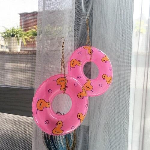 Party Little Yellow Duck Swimming Hoop Dangle Earrings for Women Cute Accessories Long Earrings Jewerly Ofertas Relampago Aretes