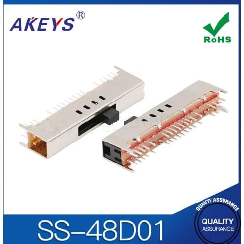 SS-48D01 4P8T Four pole eight throw 8 position slide switch 32 pin DIP type with 4 fixed pin handle heights can be customized