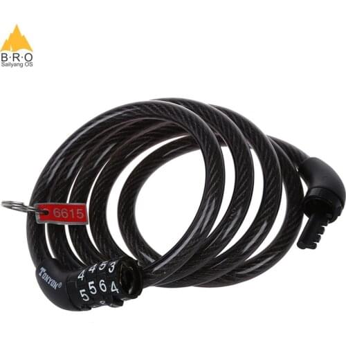 Bike Combination Lock 4 Digital Code Password MTB Cable Locks Bicycle Tough Security Coded 8mm Steel Wiring Bike Safety Lock