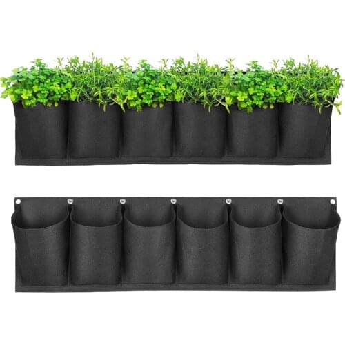 Vertical Hanging Black Garden Planting Bags Felt Plant Bag Thickened Wall Mount Planters Growth Bag Nutrition Bag