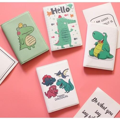 Little Cute Dinosaur Waterproof Passport Sets Ins Simple Cartoon Passport Holder Ticket Holder