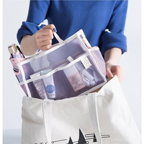 Women Makeup Bag Travel Insert Organizer Handbag Purse Large liner Lady Makeup Cosmetic Bag Travelling Bags Toiletry Storage Bag