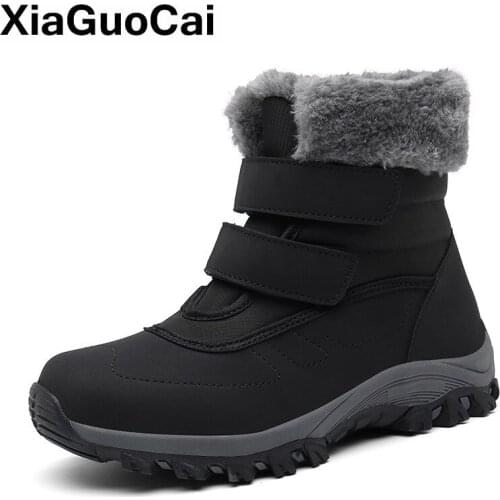 2021 Winter Warm Snow Boots Women Shoes Moms Ankle Boots Comfortable Round Toe Big Size Flat Gray Black Solid Footwear Newest