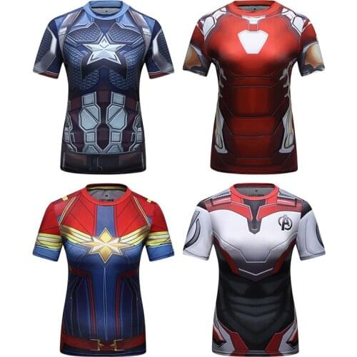 Women Superhero Compression Shirt Short Sleeve T Shirts Gym Fitness 3D Printed Female T-shirt Quick Dry Tight Sport Running Top