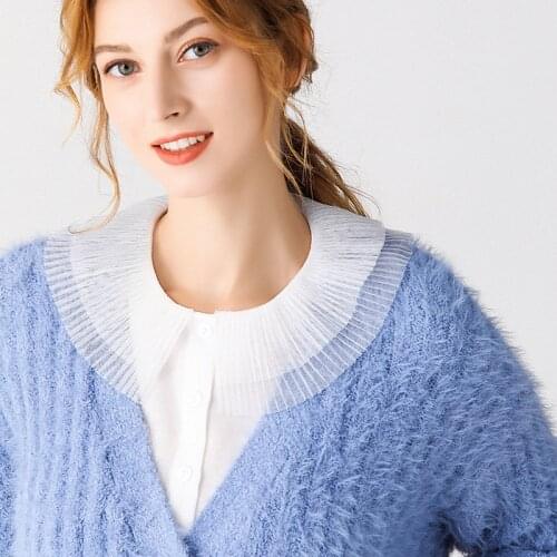 Women Lace Fake Collar Detachable Lapel Choker Necklace Ladies Half Shirt Blouse Dress False Collars Decorative