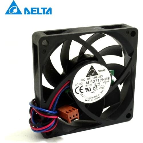 1pcs New AFB0712HHB 12V 7CM 70mm 7015 0.45A 3 wire dual ball bearing cooling fan heatsink for Delta 70*70*15mm