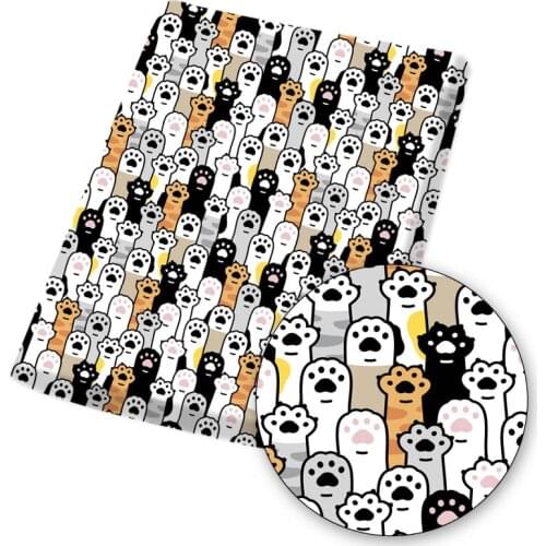 Polyester Cotton Fabric for Sewing Cartoon Animals Printed Cloth Sheets Handmade Masks Designer Fabric for Dress 45*145cm 1pc