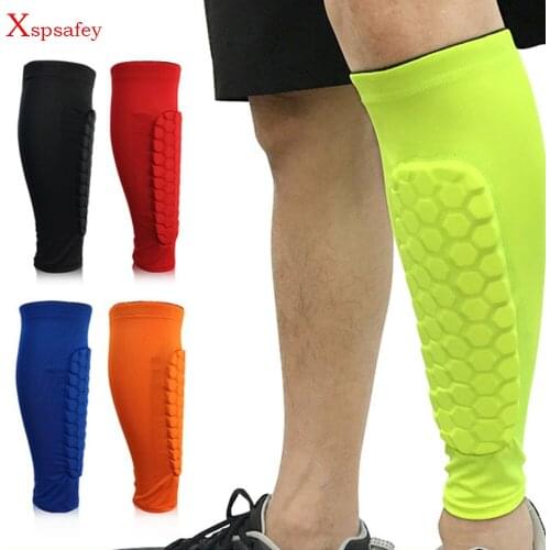 1Piece Protection Calf Sleeve Knee Pads Outdoor Sports Riding Basketball Football Anti-collision Honeycomb Calf Leg Protector