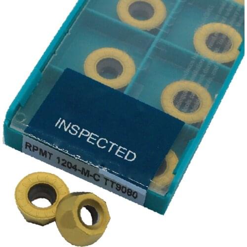 10PCS RPMT1204 M C TT9080 External Turning Tool for steel Cermet Grade Lathe cutter Carbide insert cnc tools