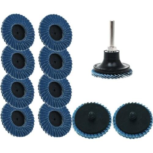 11pc 2 inch 50mm Flat Flap Disc Roll Lock Pad Grinding Sanding Wheels For Angle Grinder Abrasive Tools