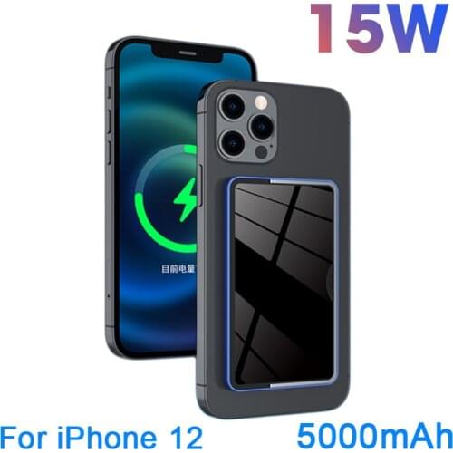 15W Fast Wireless Magnetic Charger Power Bank For Magsafe PowerBank External Auxiliary Battery For iPhone 12 Magsafing 5000mAh
