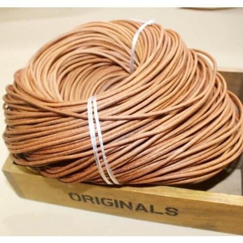 2meters/lot Light Brown Width 1mm/2mm/3mm/4mm/5mm Round Cow Leather Cord Fit Bracelet Necklace DIY Jewelry Making Findings