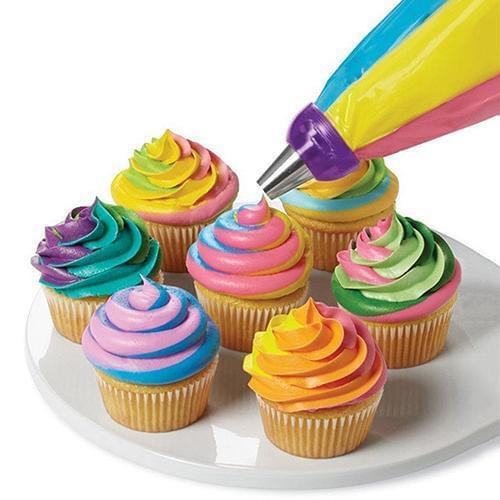 3 Hole 3 Color Cream Couple Fondant Cookie Decoration Cake Decorating Tool Icing Piping Bag Nozzle Converter Cupcake