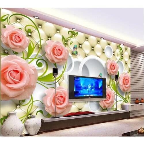 3d wallpaper custom mural non-woven Quietly elegant rose elegant soft package 3 d background wall wallpaper for walls 3d