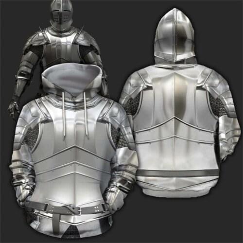 3D All Over Printed armor Knights Templar Hoodie Harajuku Fashion Hooded Sweatshirt Cosplay costume Autumn Unisex hoodies SJ-999