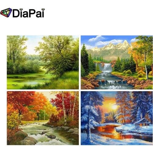 DIAPAI 5D DIY Diamond Painting 100% Full Square/Round Drill "Four seasons scenery" 3D Embroidery Cross Stitch Home Decor